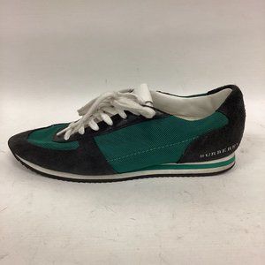 Burberry Mens Green Blue Suede Sneakers Sz 40/ 7 US